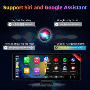 4K Dash Cam CarPlay Android Auto 350 Degree Rotating Lens GPS Bluetooth 7 Inch - stepyours.com