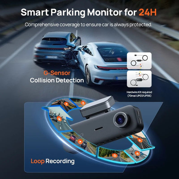 70mai T800e 3 Channel Dash Cam 4K Front 1080p Rear And Interior HDR GPS WiFi 6 - stepyours.com