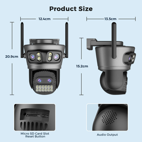20MP Outdoors WiFi PTZ Security Camera - AI Human Detection and 10X Zoom Hooks