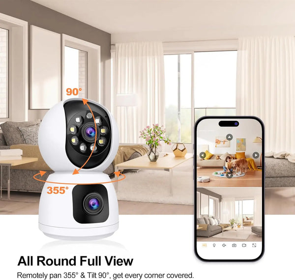 8MP Dual Lens 5G WiFi Camera Tuya Smart PTZ Indoor Outdoor Security AutoTracking - stepyours.com