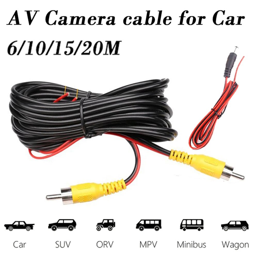 RCA Video Cable for Car Rear View Camera Universal 6 10 15 20 Meters Wire - stepyours.com