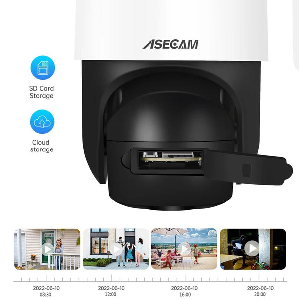ASECAM 8MP 4K PTZ IP Camera AI Face Detection Color Night Vision Outdoor PoE - stepyours.com