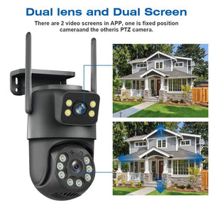 Icsee 8MP WiFi PTZ CCTV Camera Dual Screen Auto Tracking Night Vision Outdoor - stepyours.com