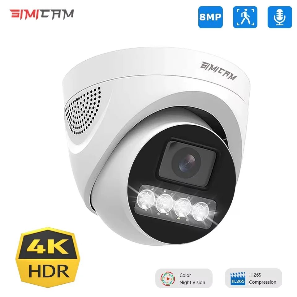 4K 8MP Color Night Vision PoE Dome Camera For NVR And Indoor Security - stepyours.com