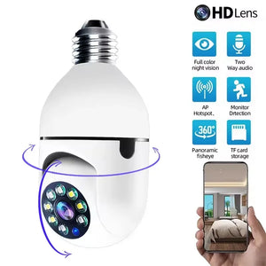 Gemodi 4G WiFi E27 Bulb Cam - AI Tracking 1080p Indoor Security by stepyours.com