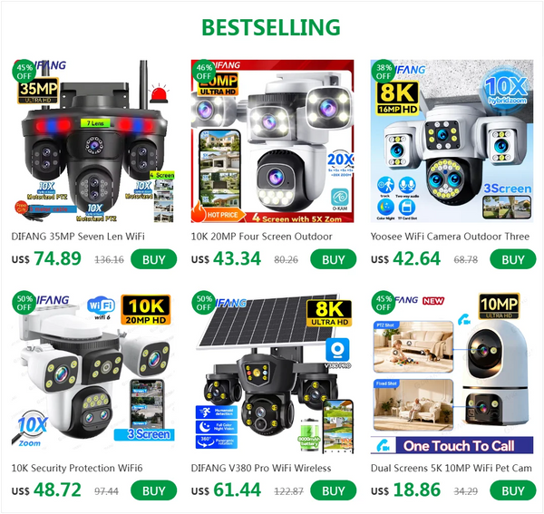 Difang 5MP WiFi IP Camera Outdoor PTZ 10x Zoom Auto Tracking CCTV - stepyours.com