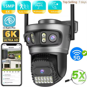 Okam Pro 15MP WiFi Outdoor Camera Auto Tracking 5X Digital Zoom PTZ Surveillance - stepyours.com