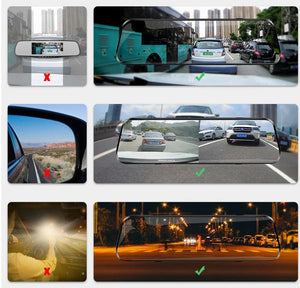 10 Inch Car DVR Touch Screen Dual 1080P Front And Rear Rearview Mirror Camera - stepyours.com