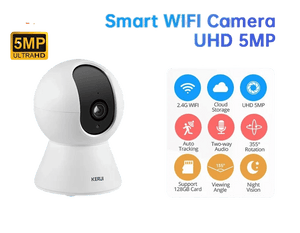 KERUI 5MP Tuya Smart Mini WiFi IP Camera - AI Human Tracking - stepyours.com