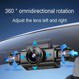 4K Quad Camera Hidden Dash Cam With App Night Vision Motion Detection Parking - stepyours.com