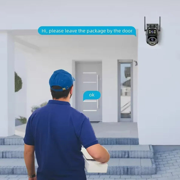 4K 8MP WiFi Surveillance Camera - AI Human Detection with Dual Lens - stepyours.com