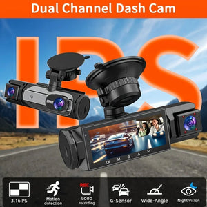 3 Channel Dash Cam 1080P Front And Rear Night Vision Parking Monitor Car DVR - stepyours.com