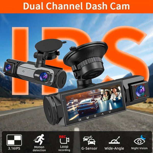 3 Channel Dash Cam 1080P Front And Rear Night Vision Parking Monitor Car DVR - stepyours.com