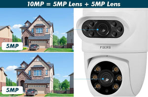 FUERS 5K 10MP Dual Lens IP Camera Tuya Smart - Auto Tracking Surveillance - stepyours.com