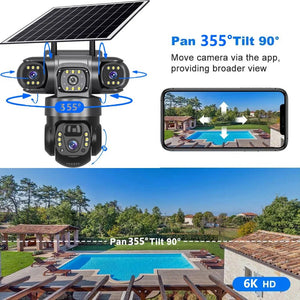 Solar 4G Outdoor Security Camera With 3 Lenses And 10X Zoom Night Vision - stepyours.com