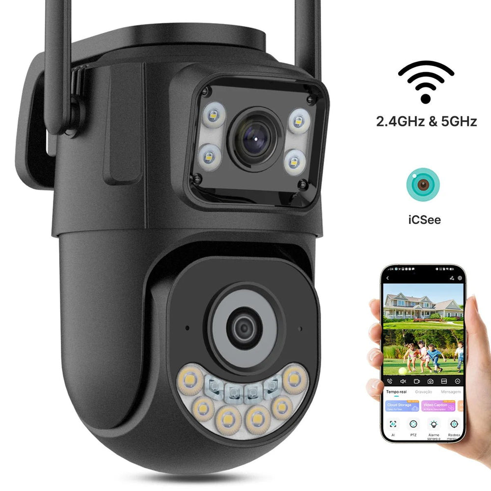 External WiFi PTZ Camera Dual Lens - Outdoor 2.4Ghz And 5Ghz WiFi Auto Tracking - stepyours.com