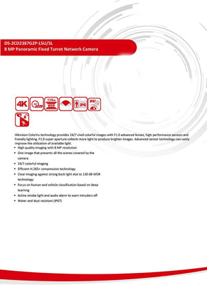 Hikvision 8MP Panoramic ColorVu Turret IP Camera Dual Lens Built In Mic Speaker - stepyours.com