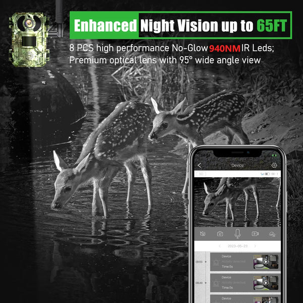 EU 4G Solar Trail Camera - 4MP 2K Night Vision IP65 Outdoor PIR Motion Alerts - stepyours.com