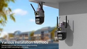 Outdoor WiFi PTZ Camera 8MP Dual - Lens 4K AI Tracking Dual Screen Night Vision - stepyours.com
