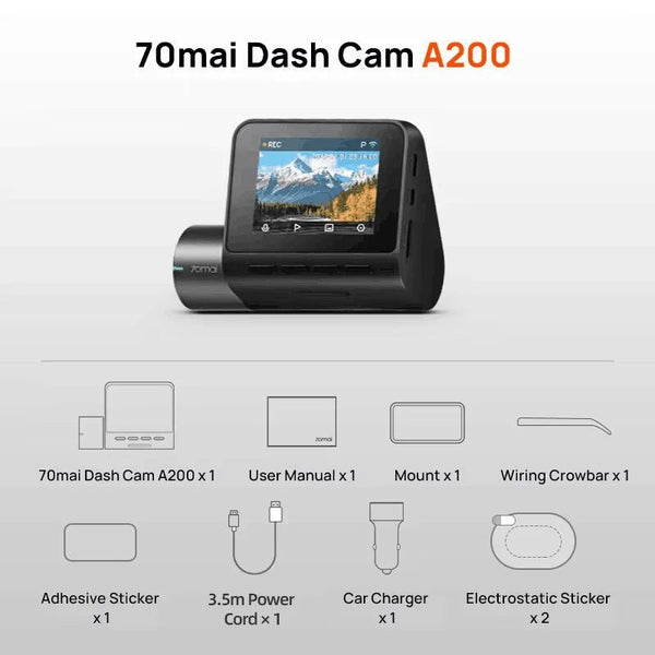 70mai A200 Dash Cam 2 Inch LCD Dual Channel 1080P Car DVR 24H Parking - stepyours.com