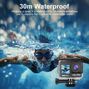 Ourlife MTR60 Action Camera 5K 30FPS Waterproof 2 Inch Touch LCD 4K60FPS WiFi - stepyours.com
