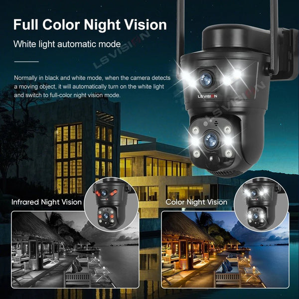 LS VISION 4G WiFi Outdoor Solar Camera - 8MP Dual Lens Night Vision Waterproof - stepyours.com