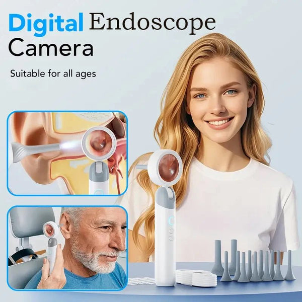 Smart Ear Camera Endoscope - 90 Degree Rotatable Head 1080P HD With 12 Heads - stepyours.com
