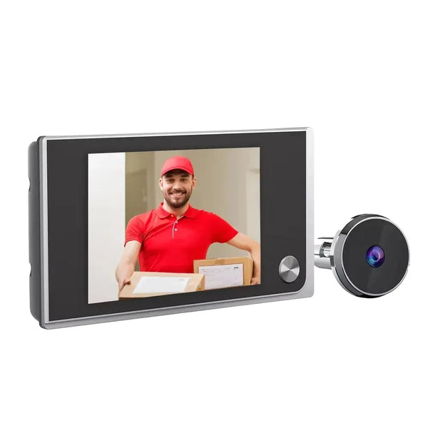KAK 3.5" Digital Door Peephole Camera Electronic Door Viewer Bell 120 Degree Wide Angle HD Screen Home Security System Hardware by stepyours.com