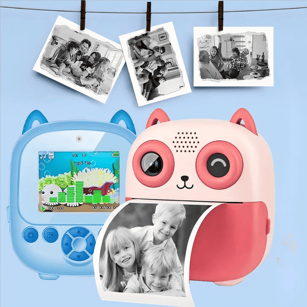 Instant Print Digital Camera Photo Printer Cartoon Design Black and White - stepyours.com