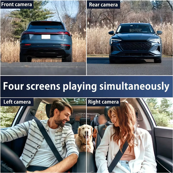 4 Channel Dash Cam With Front And Rear Night Vision Quad Vehicle DVR - stepyours.com