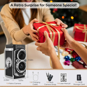 CHUZHAO Vintage Mini Digital Camera Autofocus 12MP 1080P FHD Vlogging Portable - stepyours.com