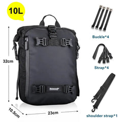 Rhinowalk Motorcycle Rear Seat Bag 10L Or 20L Or 30L Waterproof Saddle Side Bag Luggage Pack MultiFunction Shoulder Bag Backpack