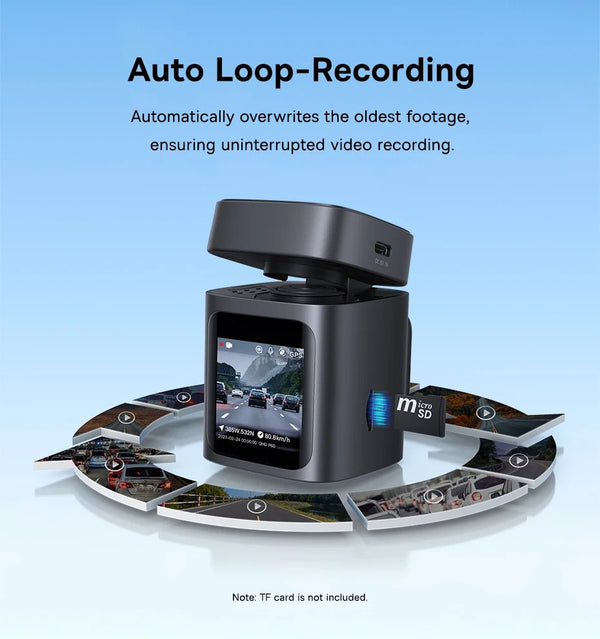 Baseus VD1 3K Dash Cam Front And Rear With GPS Supercapacitor 24H Parking - stepyours.com