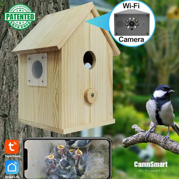 Smart Tuya Bird House 4MP HD WiFi Camera Real Time Bird Watching Nest Add Hooks - stepyours.com