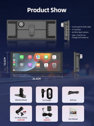 Imagebon H70 Plus 11.4 Inch 4K ADAS Dash Cam 60FPS Night Vision Dual Recording - stepyours.com