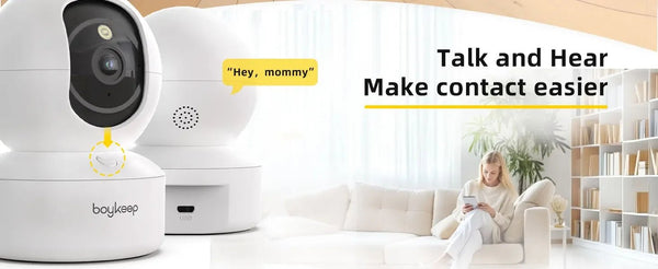 BoyKeep 2K Smart WiFi Security Camera - 360 PTZ Indoor Surveillance Hooks - stepyours.com