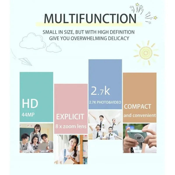 4K Digital Camera Travel Selfie Camera 36MP 1080p 2.4in Screen Optical Zoom - stepyours.com