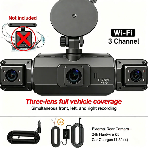 4 Channel WiFi Dash Cam DVR For Cars Front And Rear Interior 360 Parking 24h - stepyours.com