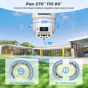 8MP 4K PTZ WiFi Camera - Dual Lens With Dual Screen AI Tracking Surveillance - stepyours.com