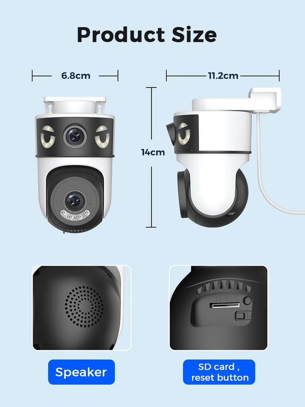 O - KAM 10MP Dual Lens PTZ WiFi Camera - AI Humanoid Detection and Auto Tracking - stepyours.com