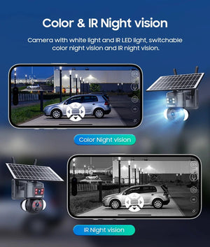 SHIWOJIA 4K 8MP Solar Camera With 4G SIM WiFi Color Night Vision PTZ Dual Lens - stepyours.com