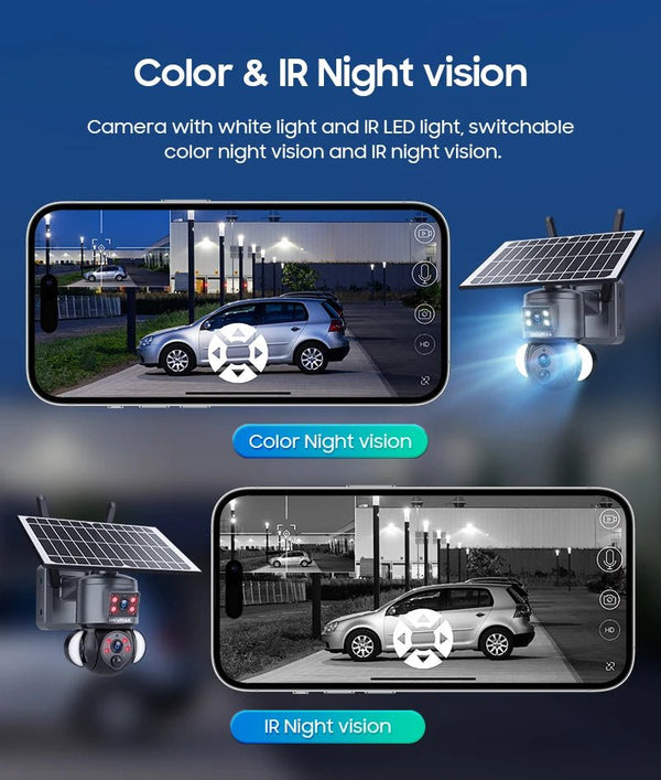 SHIWOJIA 4K 8MP Solar Camera With 4G SIM WiFi Color Night Vision PTZ Dual Lens - stepyours.com