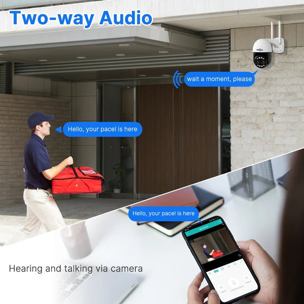 Hiseeu 4K 8MP Dual Lens PTZ WiFi IP Camera With 8X Zoom Night Vision Outdoor - stepyours.com