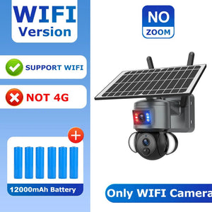 SHIWOJIA 4K 8MP Solar Camera With 4G SIM WiFi Color Night Vision PTZ Dual Lens - stepyours.com
