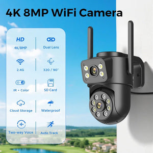 ANBIUX 8MP Dual Lens WiFi Camera - AI Human Detection Outdoor PTZ Security - stepyours.com