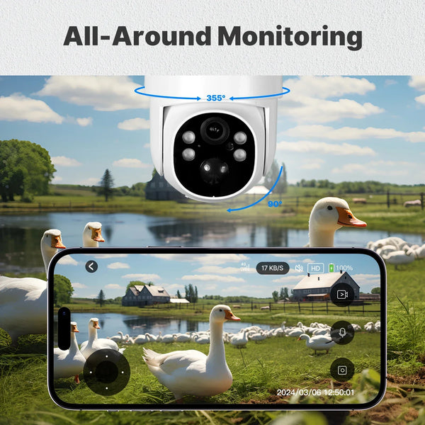 MOES Tuya Solar Powered 4G WiFi 4MP Security Camera With Color Night Vision - stepyours.com