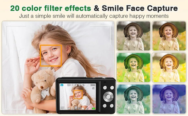 HD 1080P Kids Beginner Camera LCD 16X Zoom Compact Rechargeable - stepyours.com