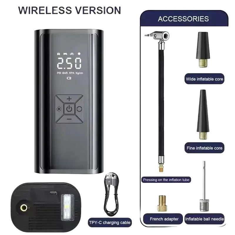 Portable Wireless Car Tire Pump — product view 1