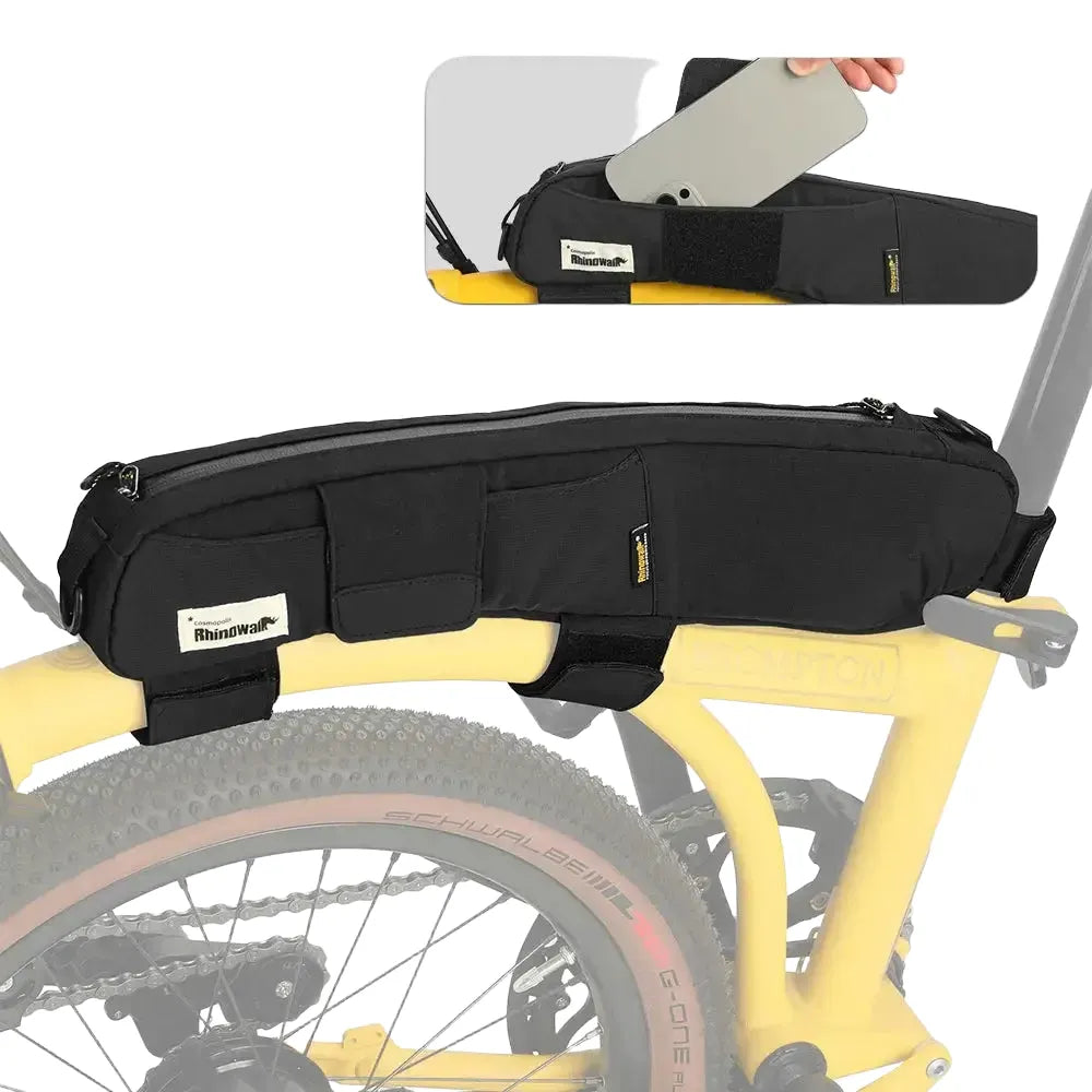 Rhinowalk Bike Top Front Tube Frame Triangle Bag for Brompton Folding Bike 2L Ultralight 45CM Length Cycling Storage Tool Bag