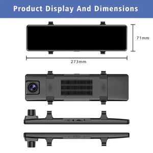 11.26 Inch 4K Dash Cam With CarPlay Android Auto Dual Lens WiFi GPS Bluetooth - stepyours.com